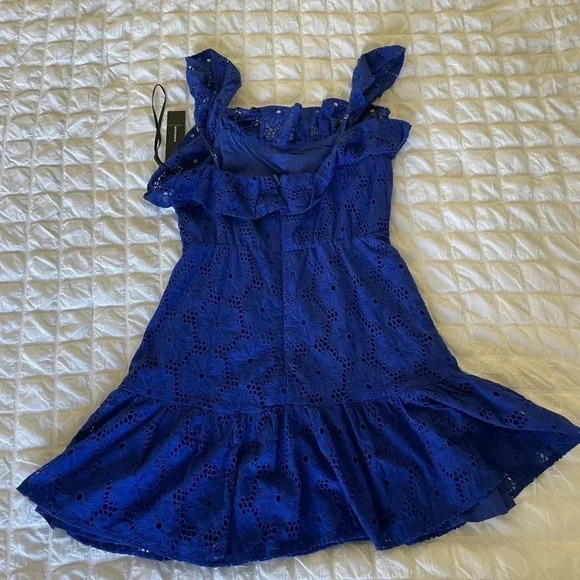 Lulus blue biscay crochet babydoll mini dress - Picture 10 of 11